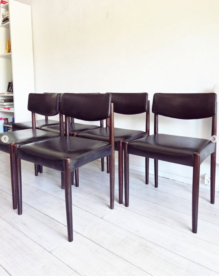 Lot de 6 chaises aux lignes scandinaves Zetel Behaagt, 70s