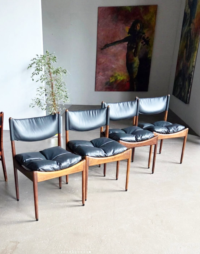 RARE ! Ensemble de 4 chaises signées Kristian Vedel pour Søren Willadsen, Danemark 🇩🇰