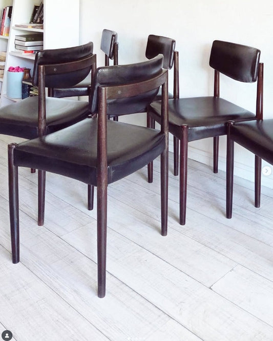 Lot de 6 chaises aux lignes scandinaves Zetel Behaagt, 70s