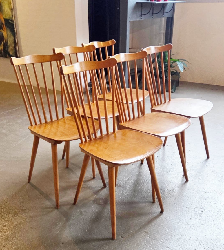 Lot de 6 chaises bistrot Baumann
