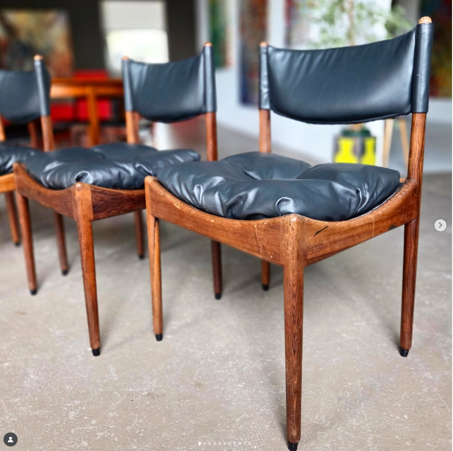 RARE ! Ensemble de 4 chaises signées Kristian Vedel pour Søren Willadsen, Danemark 🇩🇰