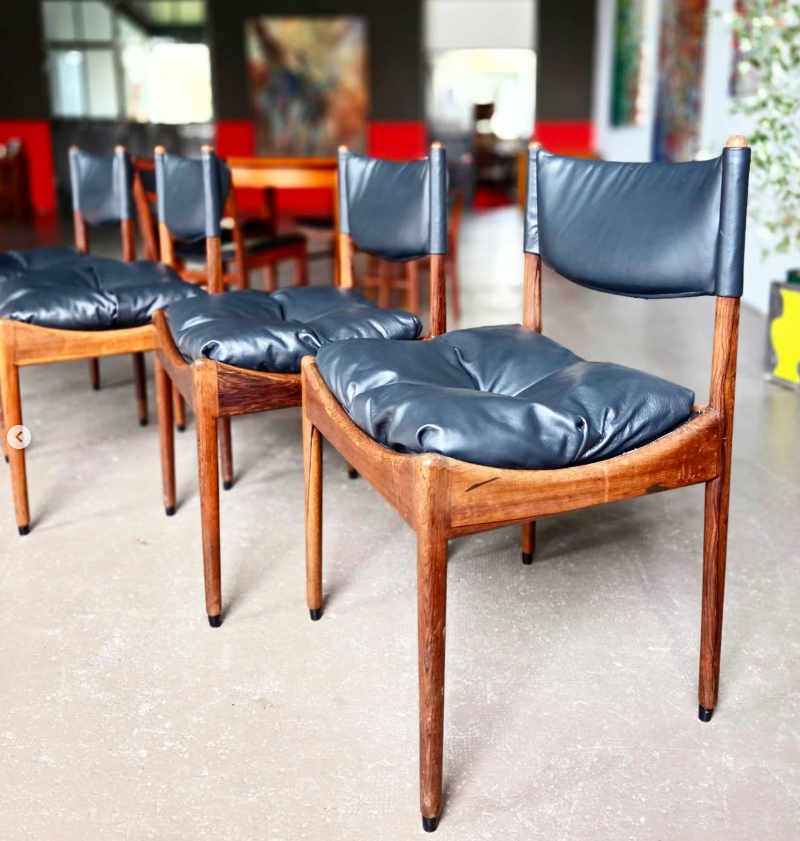 RARE ! Ensemble de 4 chaises signées Kristian Vedel pour Søren Willadsen, Danemark 🇩🇰